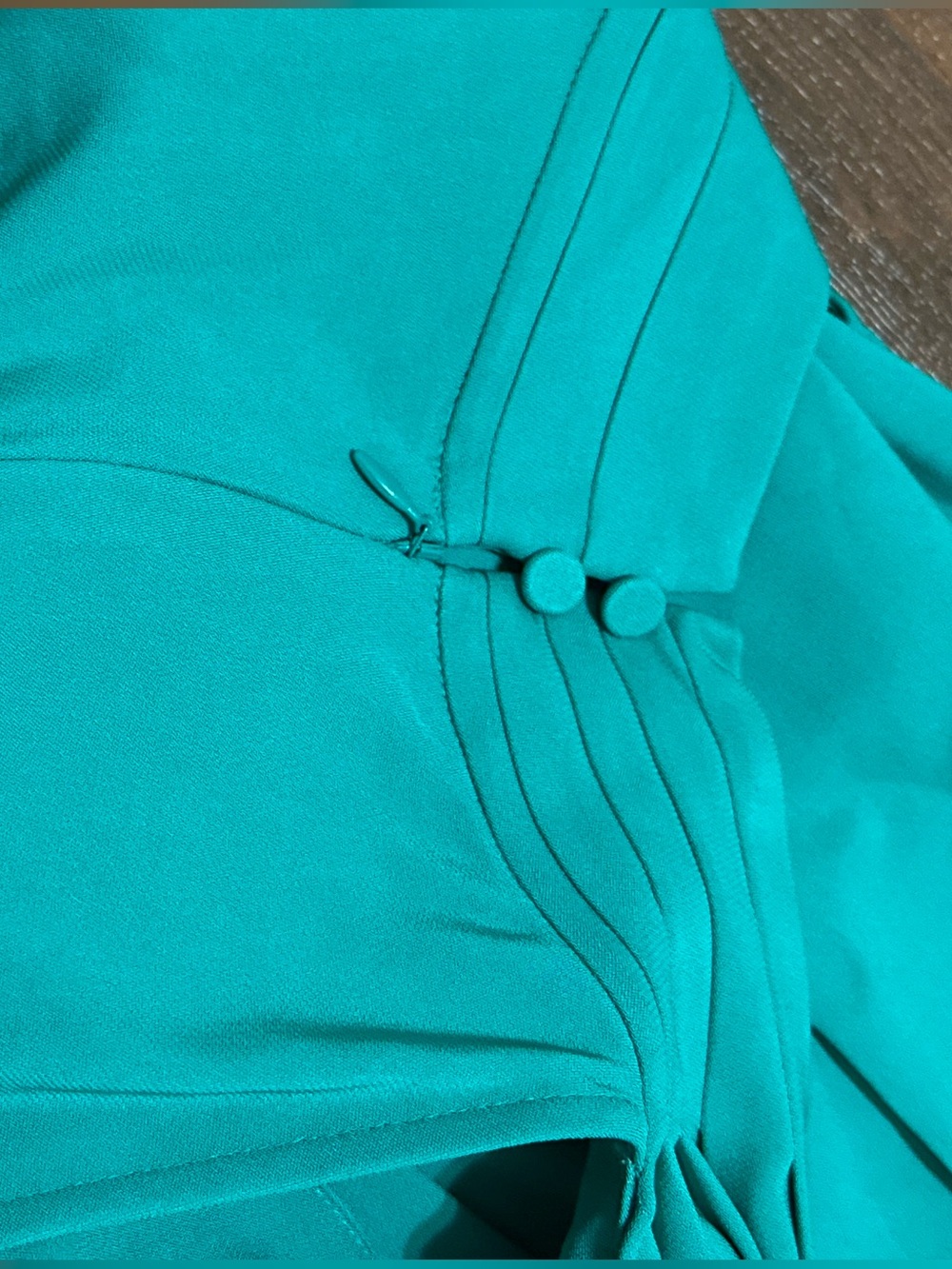 Banana Republic Emerald Green Sleeveless Stretch Crepe  Maxi Wrap Dress - Picture 11 of 13